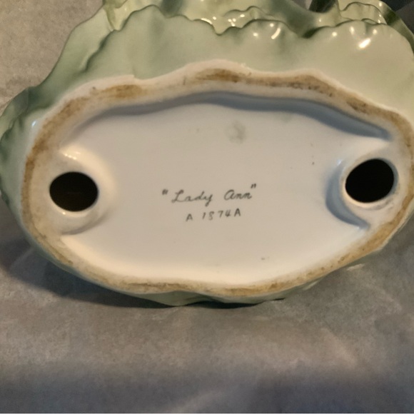 VINTAGE NAPCO JAPAN PORCELAIN BLONDE “LADY ANN” GREEN DRESS 8 1/2"H - A1874A - Picture 5 of 9